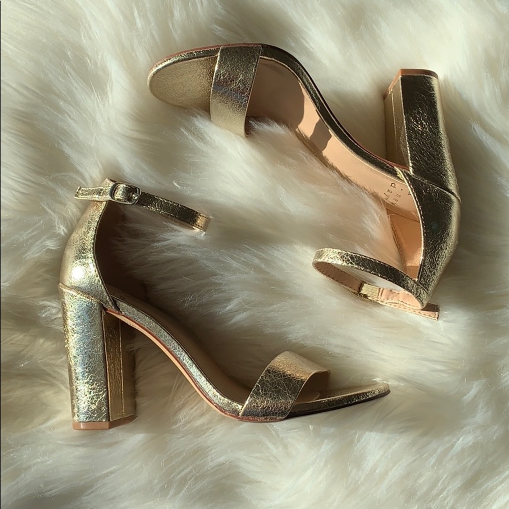 Worn once champagne gold heels